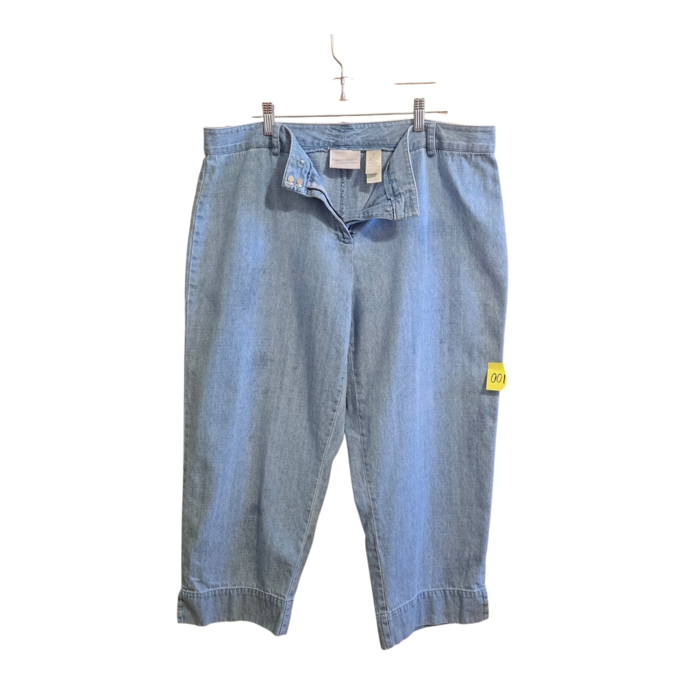 First Issue Womens Denim Capri Jeans Size 18 Light Wash High Rise